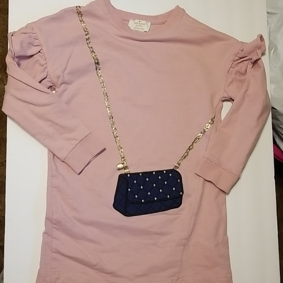 kate spade Pink Long Sleeve Shirt with Navy Bag Design Size 6 - Picture 1 of 10